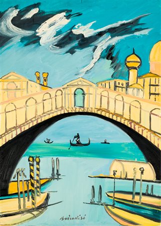 REMO BRINDISI (1918-1996)VeneziaOlio su telacm 70x50Firma al...