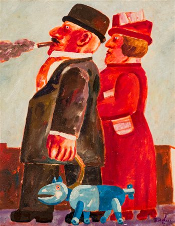 FRANZ BORGHESE (1941-2005)Senza TitoloOlio su telacm 50x40Firma al...