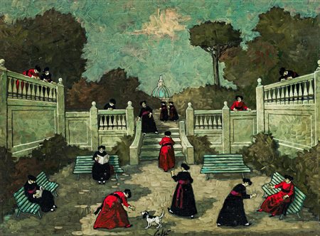 NINO CAFFÉ (1908-1975)Senza TitoloOlio su telacm 30x40Firma al...