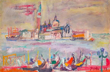 GUIDO PAJETTA (1898-1987)Senza Titolo, 1953Olio su telacm 40x60Firma e...