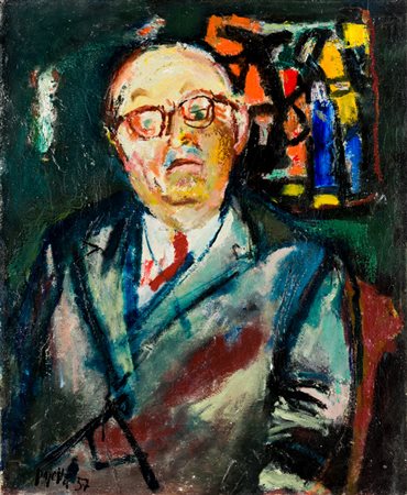 GUIDO PAJETTA (1898-1987)Ritratto di Rondo, 1957Olio su telacm 80x66Firma e...