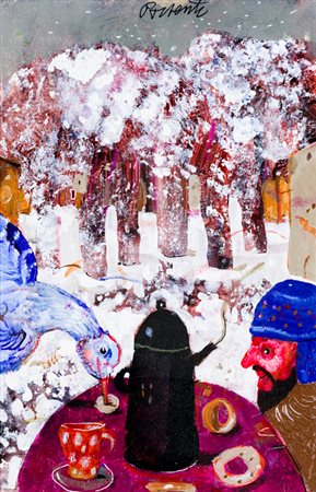 ANTONIO POSSENTI (1933-2016)Colazione d'Inverno, 2006Olio su cartone telatocm...