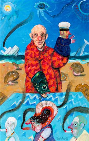 ANTONIO POSSENTI (1933-2016)Un burattinaio, 2003Olio su cartone telatocm...