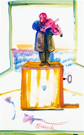 ANTONIO POSSENTI (1933-2016)Senza TitoloTecnica mista su cartacm 29x18,5Firma...