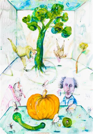 ANTONIO POSSENTI (1933-2016)Maschere di campagna, 1999Tecnica mista su...