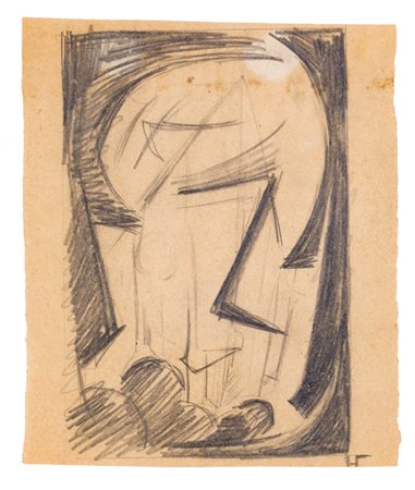 NATALIA GONCHAROVA (1881-1962)Testa, 1910-1911Matita su cartacm...