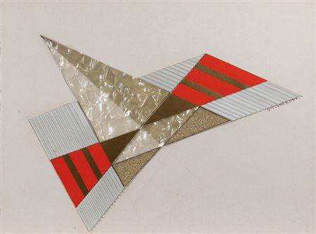 Nicola Diulgheroff (1901-1982) Senza titolo, anni ‘70 collage su carta, cm...