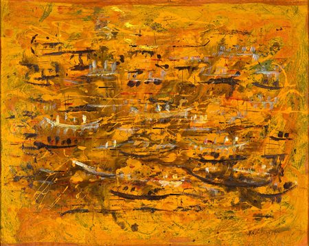Giuseppe Allosia (1910-1983) Senza titolo olio su tela, cm 51x65 firmato in...