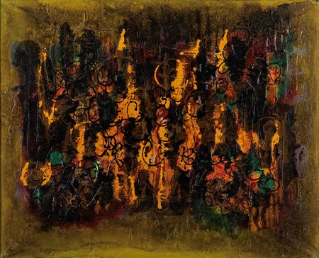 Joseph Duncan (1920) Santo spirito in Gagny, 1958 olio su tela, cm 81x100...