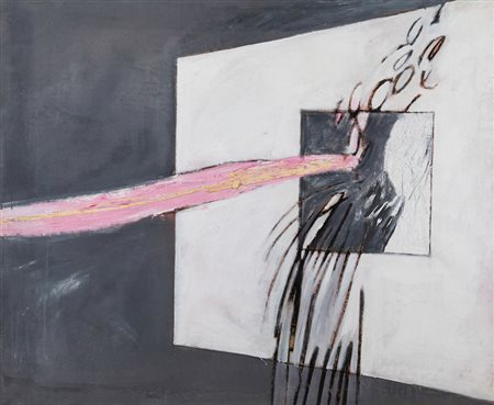 Paolo Baratella (1935) Composizione, 1964 olio su tela, cm 90x110 firmato e...