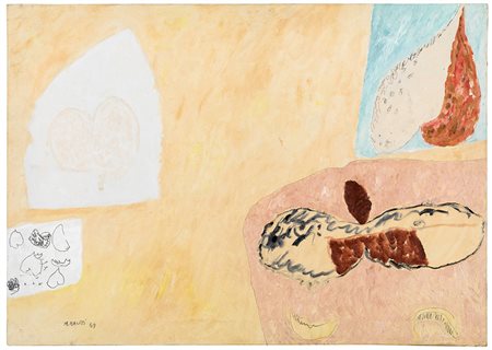 Mario Raciti (1934) Presenze diverse, 1969 olio su tela, cm 50x70 firmato e...