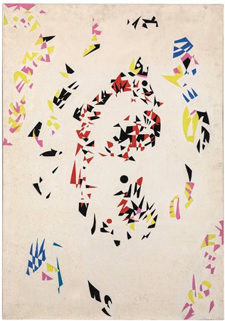 Edoardo Giordano (1904-1974) Composizione, 1953 olio su tela, cm 100x70...