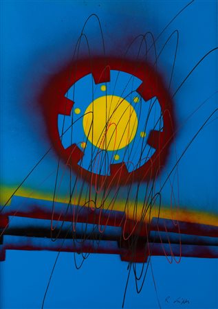 Roberto Crippa (1921-1972) Spirale, 1970 olio su carta intelata, cm 70x50...