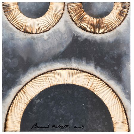 Bernard Aubertin (1934-2015) Dessin de feu sur alluminium, 2009 fiammiferi...
