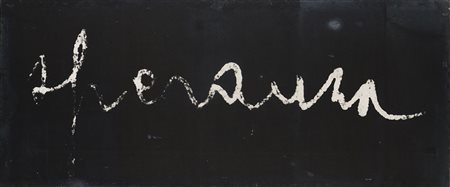 Plinio Mesciulam (1926) Senza titolo tecnica mista su tela, cm 64x150