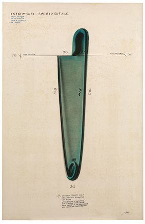 Fabrizio Plessi (1940) Spilla ad acqua, 1975 tela emulsionata con intervento...