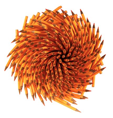 Paola Pezzi (1963) Matite neon arancio, 2005 scultura in legno, matite...