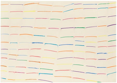 Jonathan Monk (1969) Senza titolo, 1999 pastelli su carta, cm 42x59 Etichetta...