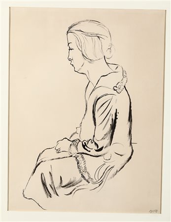 George Grosz (1893-1959) Senza titolo, 1924 china su carta, cm 64x50 firmata...