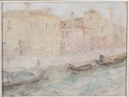 Pio Semeghini (1878-1964) Canale di Burano, 1951 olio su tavoletta, cm...