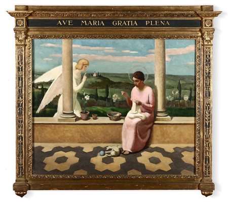 Giuseppe Montanari (1889-1970) Annunciazione, 1926 olio su tela, cm 75x90...