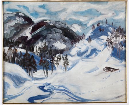 Carlo Levi (1902-1975) Paesaggio di Bardonecchia olio su tela, cm 40x50...