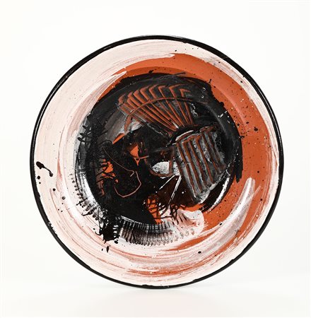 Emilio Scanavino (1922-1986) Senza titolo, 1963 piatto in ceramica policroma...