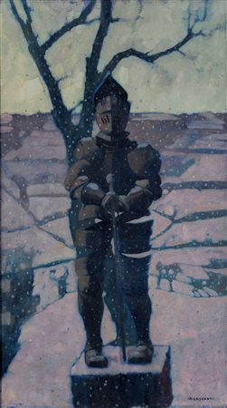 Felice Casorati (1883-1963) Armatura sotto la neve - Nevicata a Pavarolo,...