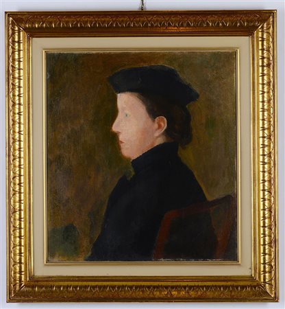 Virgilio Guidi ( 1892-1984) Figura con tricorno, 1926-1927 olio su tela, cm...