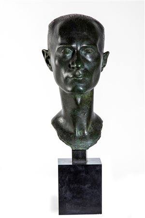 Francesco Messina (1900-1995) Ritratto di Indro Montanelli, 1950 bronzo, cm...