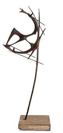 Carmelo Cappello (1912-1996) Il gondoliere, 1957 bronzo, cm 187x70, più base...
