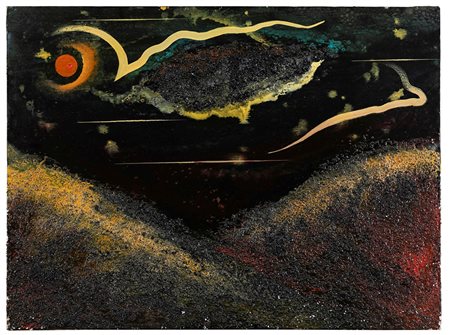 Pippo Oriani (1909-1972) Rivelazione spaziale tecnica mista su tela, cm 60x80...