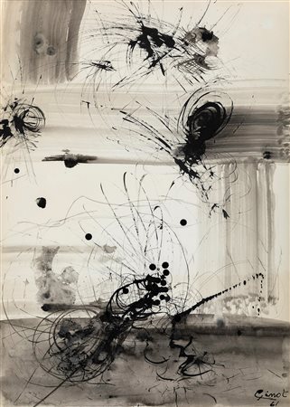 Pinot Gallizio (1902-1964) Senza titolo, 1961 tecnica mista su carta, cm...