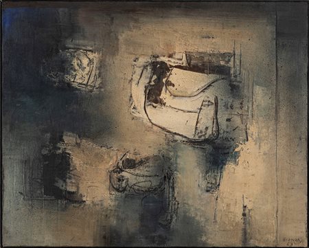 Mario Bionda (1913-1985) Immagini, 1963 olio su tela, cm 65x80 firmato e...
