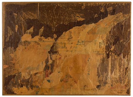 Mimmo Rotella (1918-2006) Senza titolo, 1955 ca retro d’affiche riportato su...