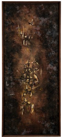 Hao Wu (1930) Senza titolo, 1959 olio su tela, cm 113x47,5 firmato in basso a...