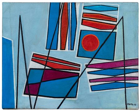 Ideo Pantaleoni (1904-1993) Kodacolor, 1953 olio su tela, cm 40x50 firmato e...