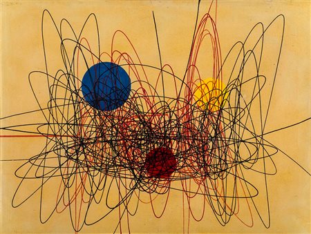 Roberto Crippa (1921-1972) Spirali, 1951 tecnica mista su tela, cm 50x70...
