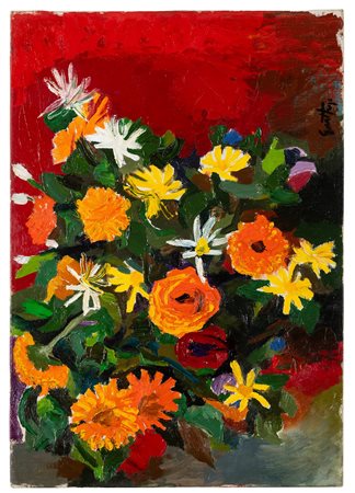 Renato Guttuso (1911-1987) Senza titolo, 1958 olio su tela, cm 35x50 firmato...