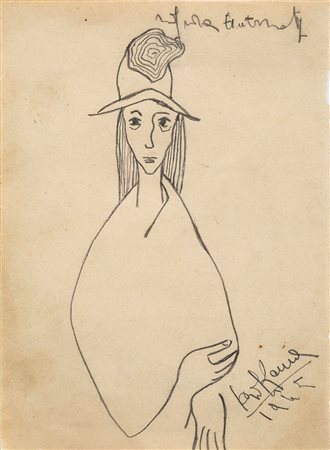 Carol Rama (1918-2015) Senza titolo, 1945 matita su carta, cm 18,3x13,5...