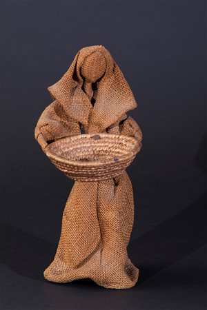 Maria Lai (1919-2013) Donna con un cesto, 1952-1954 teli di juta, fili di...