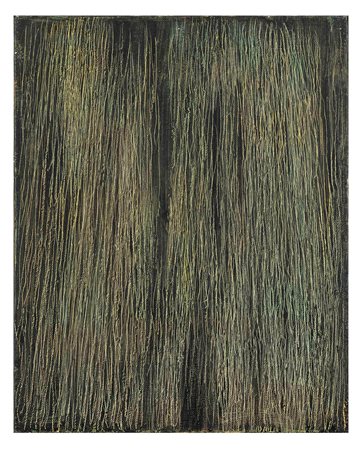 Mario Deluigi (1901-1978) grattage verde G. V. 89 , 1974 olio su tela, cm...