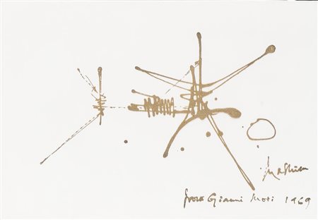 Georges Mathieu (1921-2012) Senza titolo, 1969 gouache su foglio di plastica,...