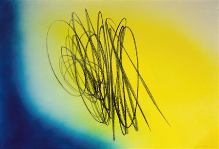 Hans Hartung (1904-1989) P 1973-57, 1973 acrilico e pastelli su cartone...
