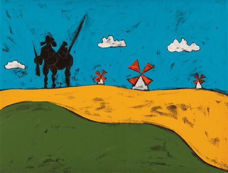 Tano Festa (1938-1988) Senza titolo, 1986 acrilico su tela, cm 60x80 firmato...