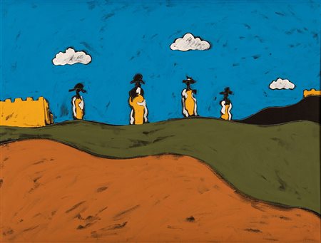 Tano Festa (1938-1988) Senza titolo, 1986 ca acrilico su tela, cm 60x80...