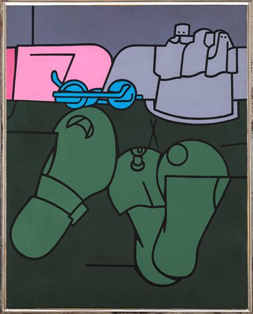 Valerio Adami (1935) Gli oggetti personali, 1970 acrilico su tela, cm 92x73...