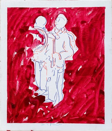 Mario Schifano (1934-1998) (Compagni compagni), 1982 smalto e pennarello su...