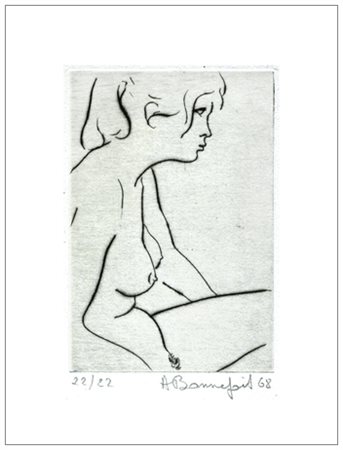 ALAIN BONNEFOIT Parigi (Francia) 1937 Senza titolo 1968 Puntasecca es.22/22....