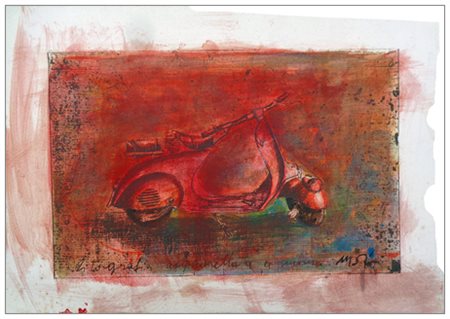 MARIO MADIAI Siena 1944 Senza titolo Acquarello su litografia 25,2 x 35,3....